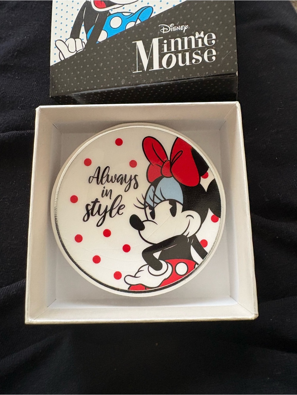 Disney White Ceramic Dish with Black Logo Text